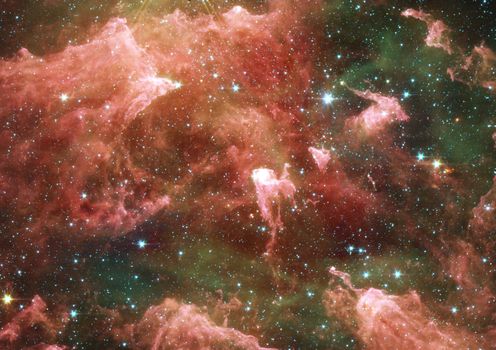 Far space being shone nebula as abstract background