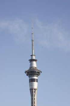 Communications mast on top of the Sky Tower in Auckland, New Zealand