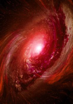 Stars and spiral galaxy in a free space