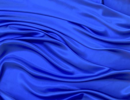 close up of blue silk textured cloth