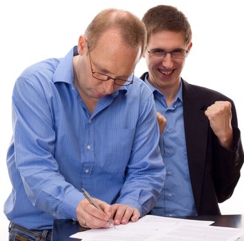 Person signing of an agreement 