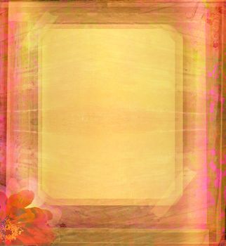 Grunge Frame For Congratulation With Flower