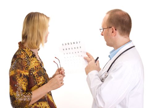 Patient by an ophthalmologist