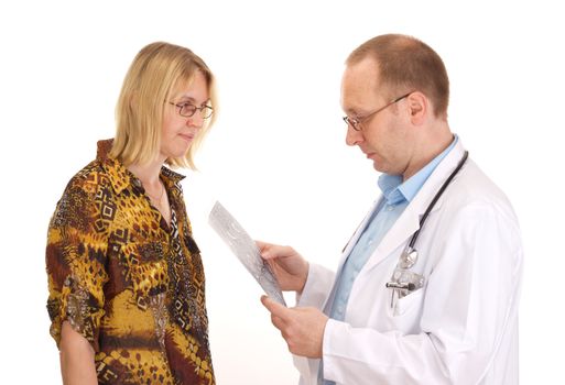 Medical doctor examining a patient