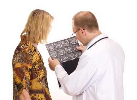 Medical doctor examining a patient