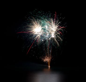 Firework on lake