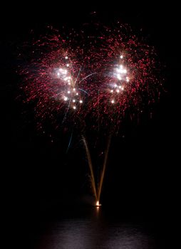 Firework on lake