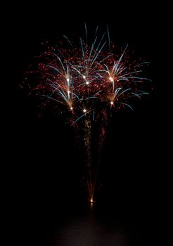 Firework on lake