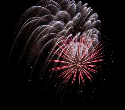 Firework on lake