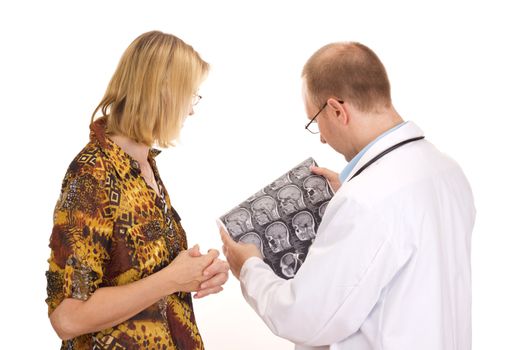 Medical doctor examining a patient