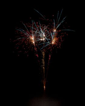 Firework on lake