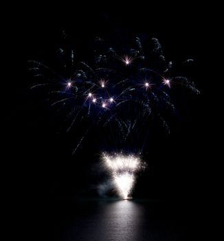 Firework on lake
