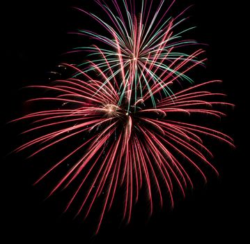 Firework on lake