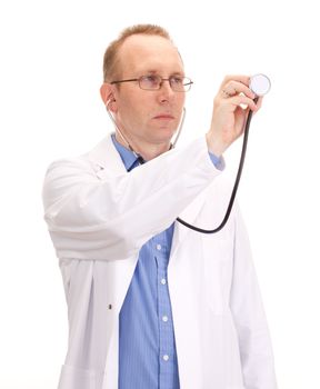 Medical doctor with stethoscope