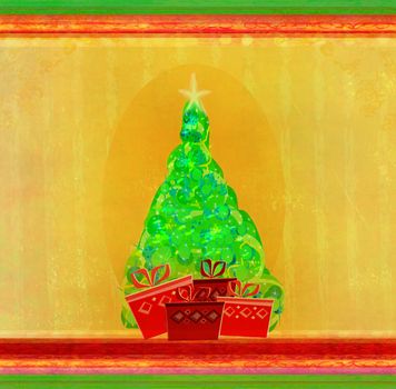 Abstract christmas tree card
