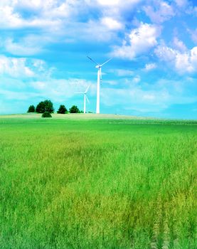 Wind turbine generating electricity