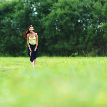 woman on green grass field