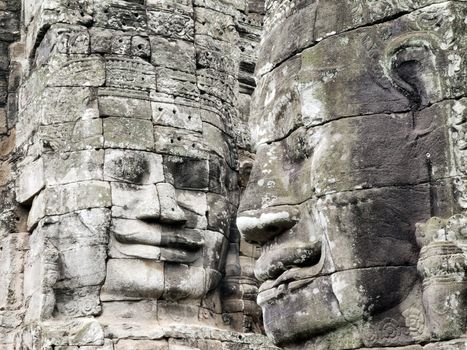 Smiling Angkor Faces at Bayon Temple, Siem Reap, Cambodia