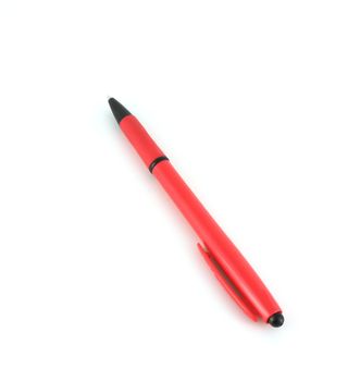 Red ball-point pen over white