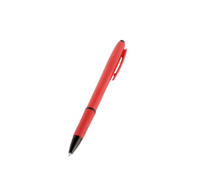 Red ball-point pen over white