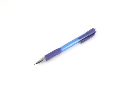 Blue ball-point pen over white