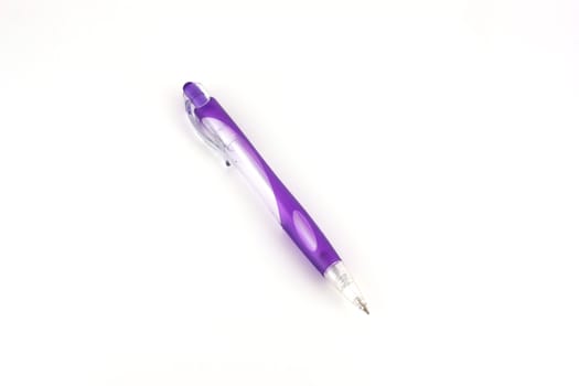 Violet ball-point pen over white
