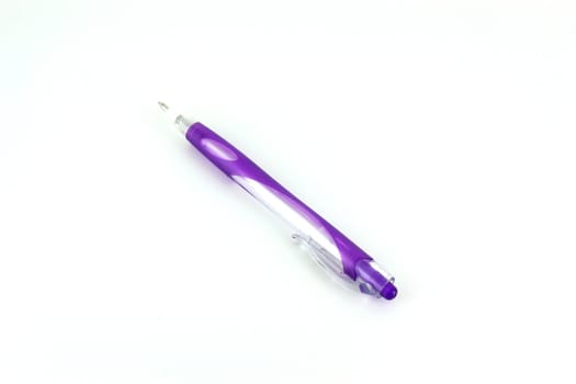 Violet ball-point pen over white