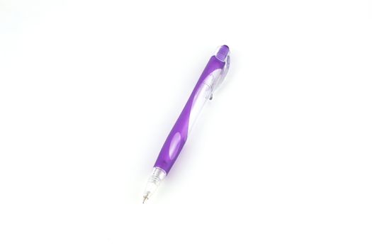 Violet ball-point pen over white