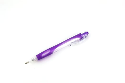 Violet ball-point pen over white