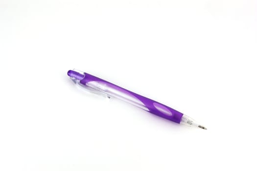 Violet ball-point pen over white