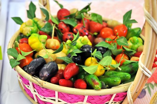 Varieties of colorful Thai dessert 