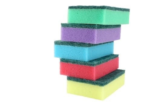 Color sponges over white