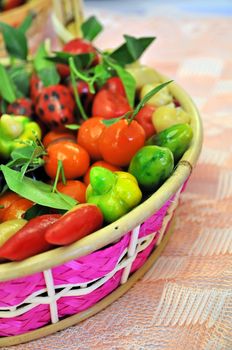 Varieties of colorful Thai dessert 