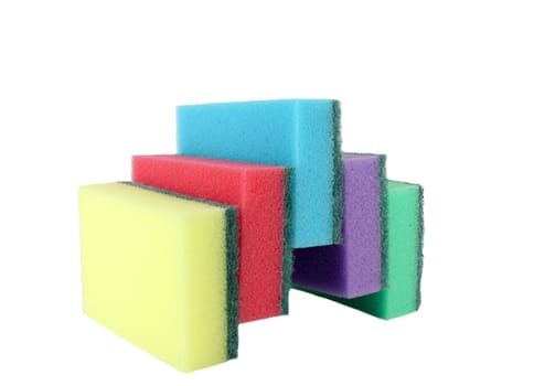 Color sponges over white