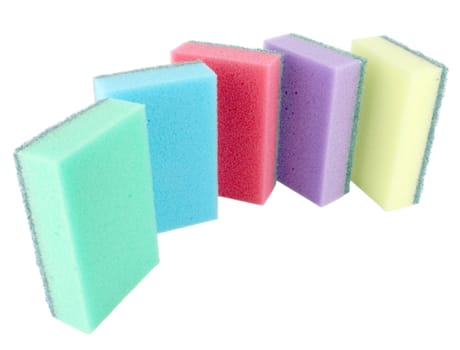 Color sponges over white