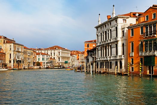 Morning image of the Canale Grande which is the main waterway in Venice,Italy.