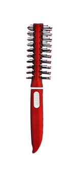 red comb for  hair on a white background