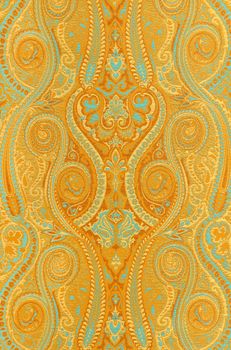 gold abstract pattern on linen fabric