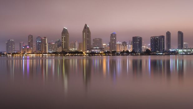 San Diego Skyline from Coronado late at night