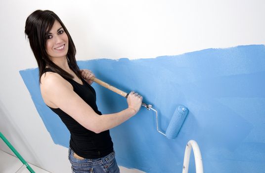 Beautiful Megan does some home decor painting