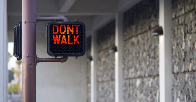 Don't Walk sign in the city