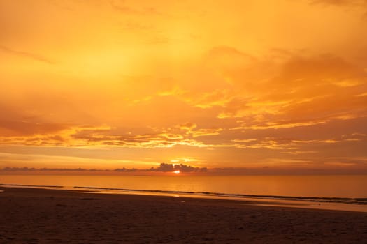 Sunset on the beach south of Thailand