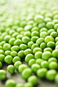 Closeup on fresh green organic green peas