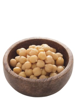 close up of a bowl of chickpeas isolated