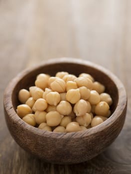 close up of a bowl of chickpeas