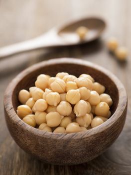 close up of a bowl of chickpeas