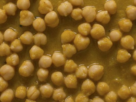 close up of chickpea curry food background