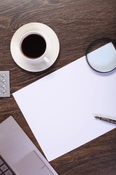 Image of a businessman workplace with papers