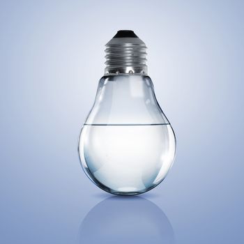 Electric light bulb with clean water inside it