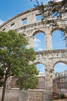 Roman amphitheater in Pula, Croatia